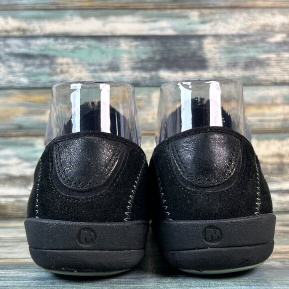 Merrell Arabesque Zip Up Shoes Flats Womens Size 6M Black Gold Leather Sneakers - Picture 6 of 11